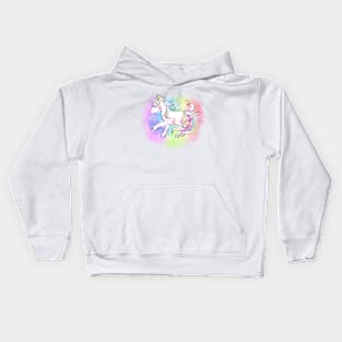 Fairy unicorn with rainbow T shirt Kids Hoodie